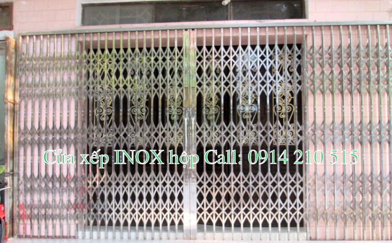 Cửa xếp Inox có lá gió, Inox201, Inox304 giá rẻ Hà Nội